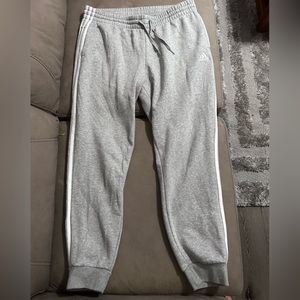 Adidas grey 3 stripe sweatpants